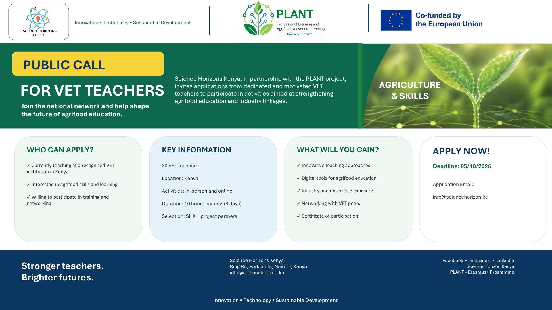 Call for VET Teachers – Kenya